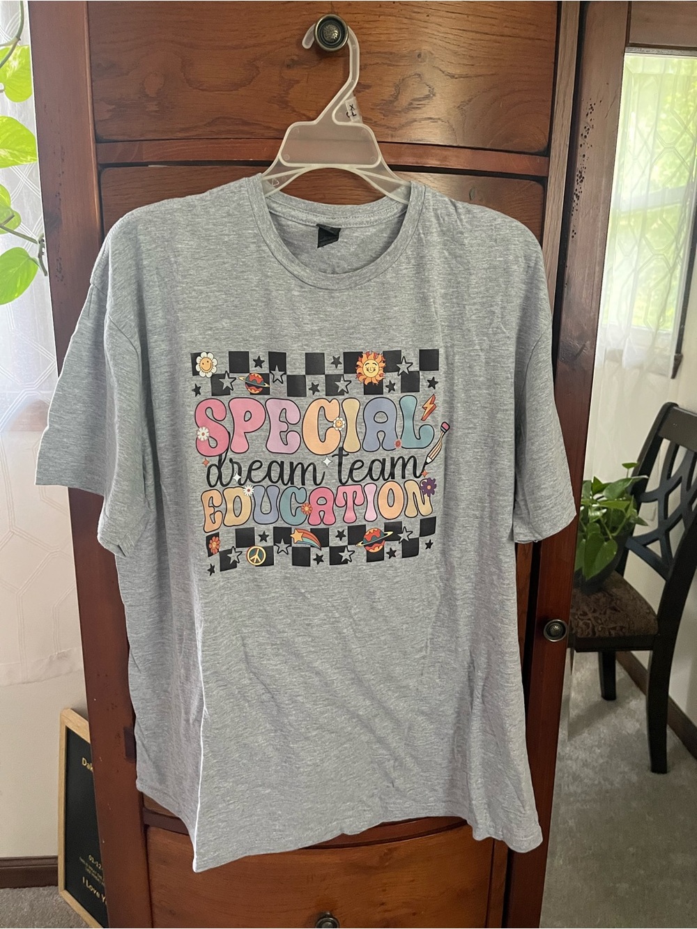 Gildan Gray Tee with Pastel Graphic - "Special Dream Team Education"